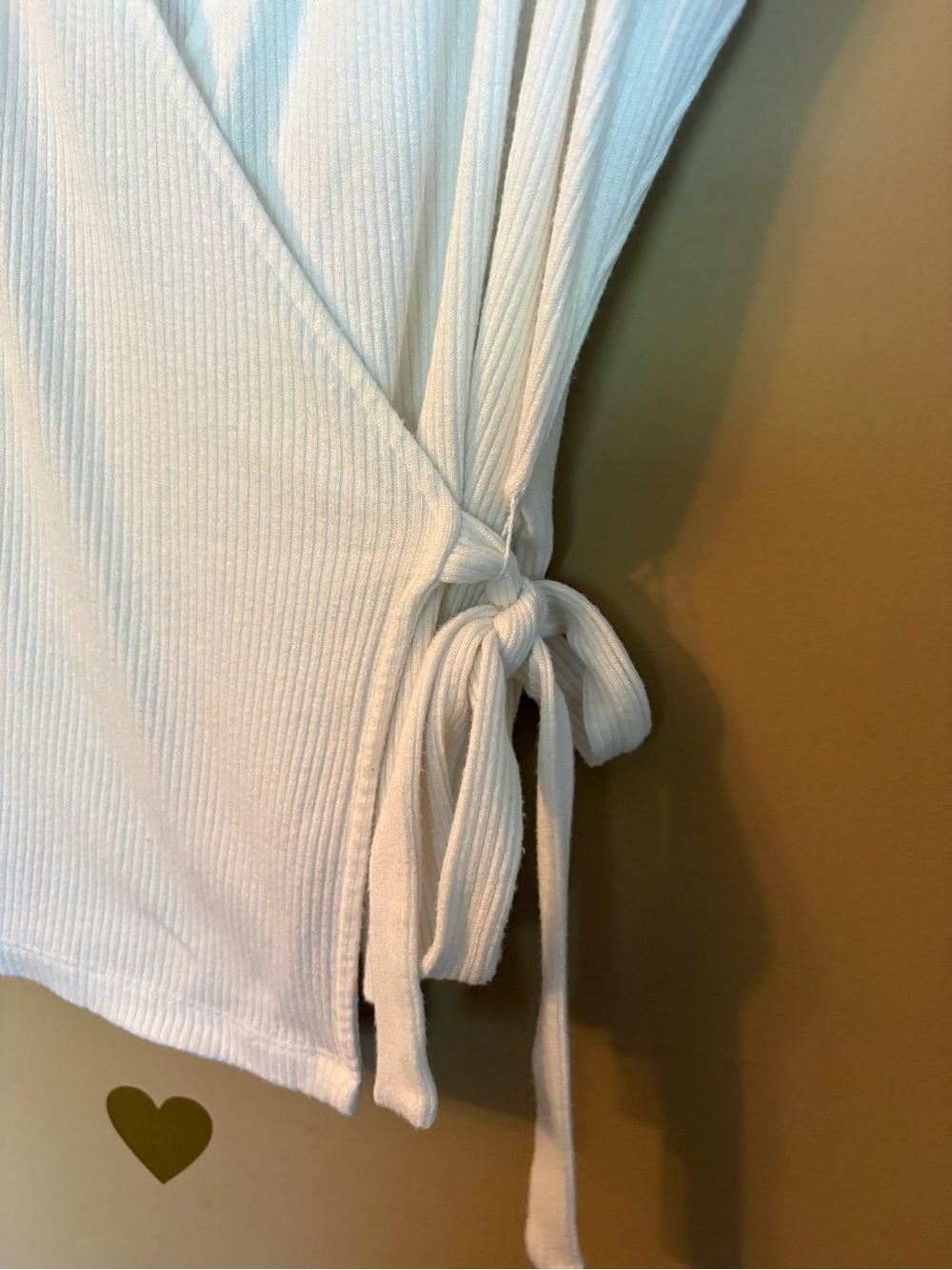 GAP Cream Ribbed Wrap Tank Top - Picture 5 of 8